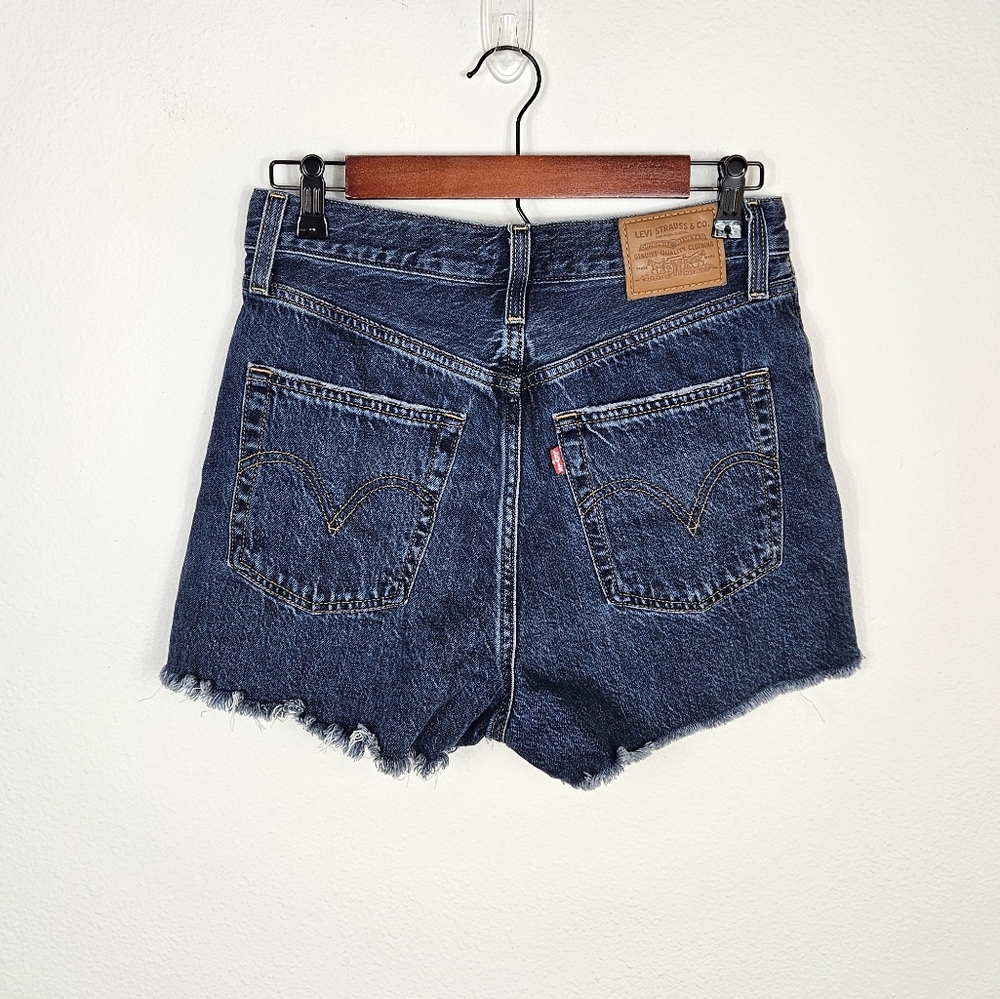 Levi's Dark Blue High-Waist Denim Cutoff Shorts